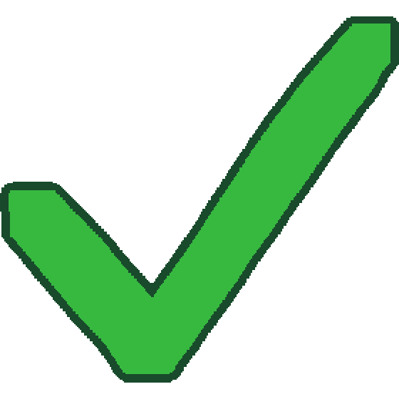 a green check mark